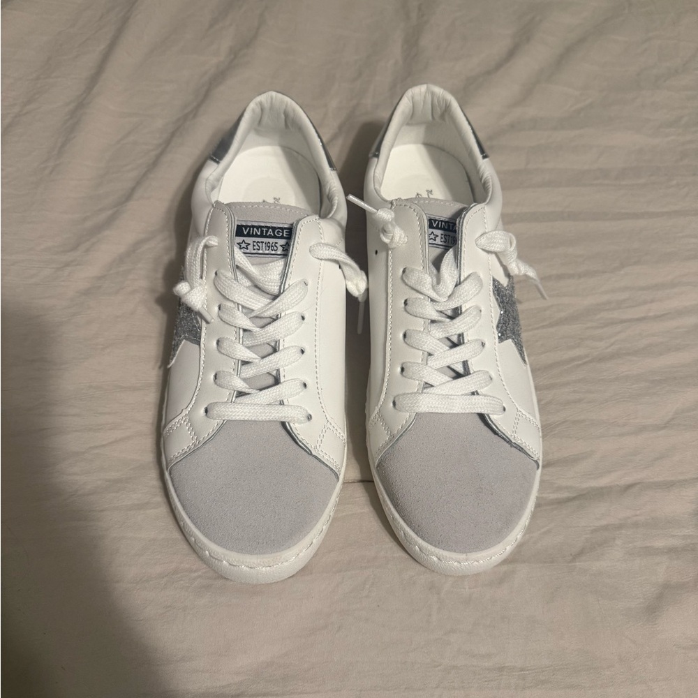 Vintage White and Gray Sneakers